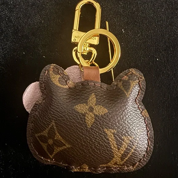 Brand new upcycled Louis Vuitton Hello Kitty Key Holder - Brown and Pink